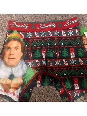 Elf Buddy Men's Graphic Son Of A Nutcracker Christmas Theme BOXER BRIEFS Small